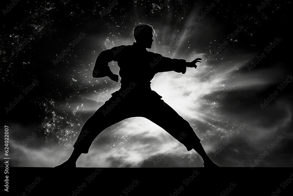 Martial arts master on fight training