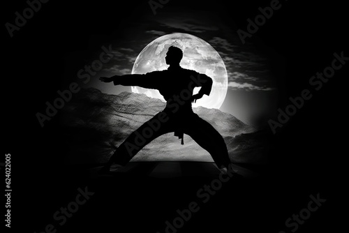 Martial arts master on fight training photo