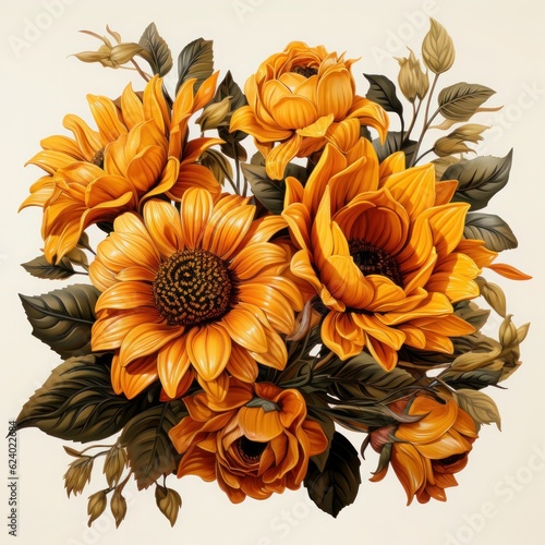 3d Sunflowers Sublimation Clipart 3d Sunflowers Sunflowers Clipart Generated by AI