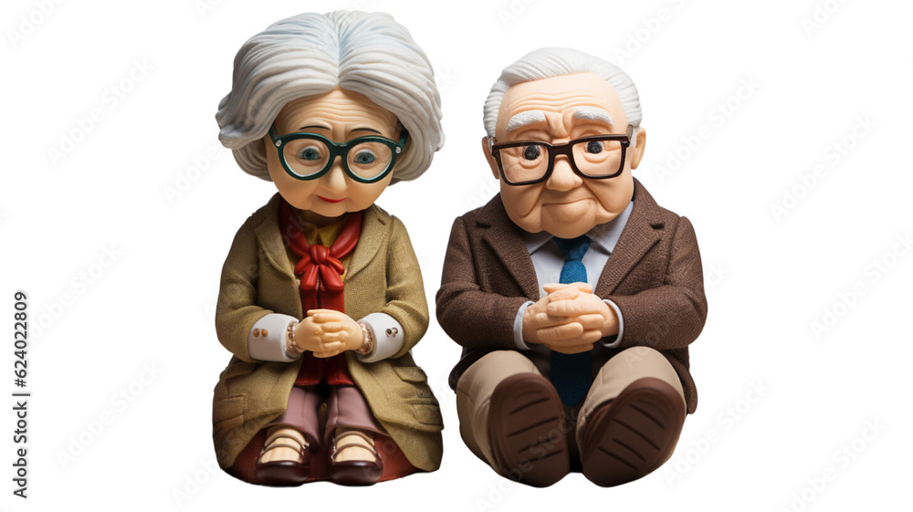 Naklejka premium elderly couple Generative AI