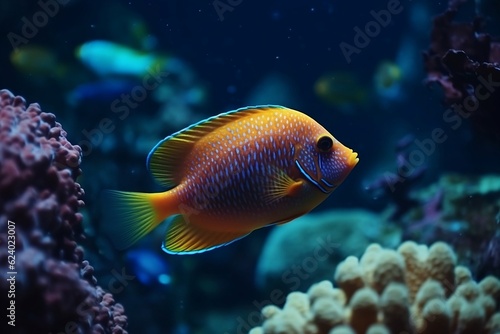 fish in aquarium. Generative AI. © D