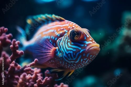 Underwater photography of fish. Generative AI.