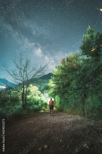 Man gazing the milky way