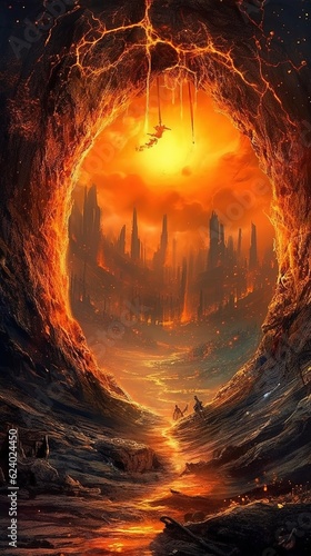 Archery portal door to the hell Generative AI