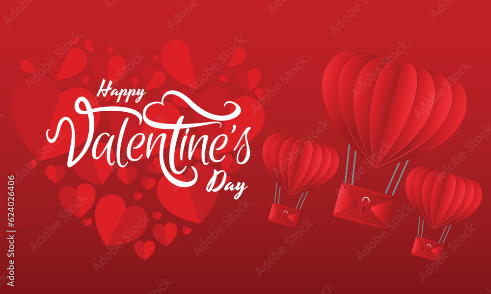 Naklejka premium valentine's day heart background, happy valentine's day, 14 February