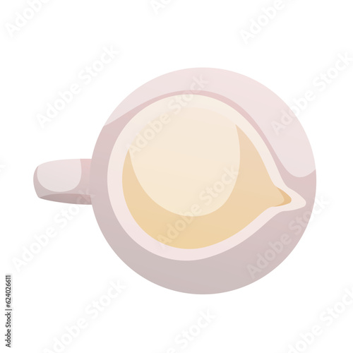 Homemade cooking ceramic jug full of milk, kefir. Kitchen bakery stuff, process of baking. Bakery shop, cooking, sweet products, dessert. Vector for poster, banner, menu, cover, advertising
