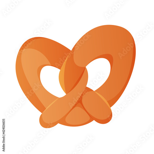 Homemade baked german pretzel. Bavarian food, pastry products. Pastries from the dough. Baking, bakery shop, cooking, sweet products, dessert. Vector for poster, banner, menu, cover, advertising