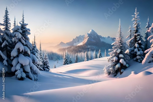 winter landscape with snow covered trees © Sagra  Photography 