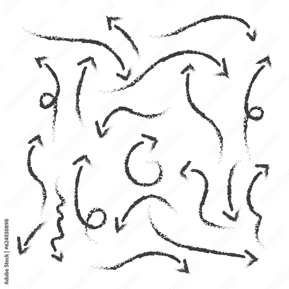 set of black hand drawn arrows set of black hand drawn arrows