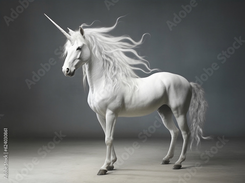 White unicorn. Generative AI.