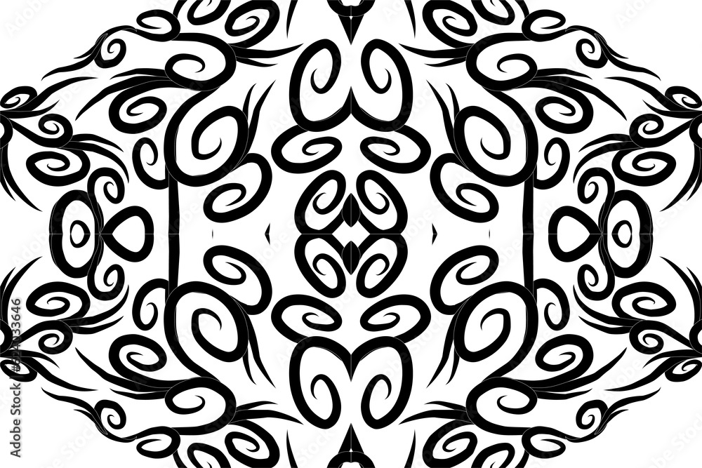Beautiful symmetrical abstract batik line art pattern for background wallpaper textile or fashion Beautiful symmetrical abstract batik line art pattern for background wallpaper textile or fashion