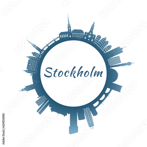 Photography Stockholm skyline with colorful buildings