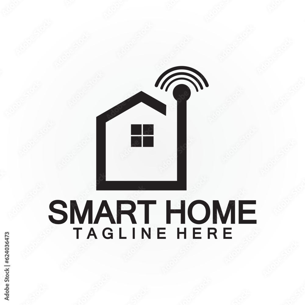 Fototapeta premium Smart Home Tech signal wifi wireless Logo Vector design template