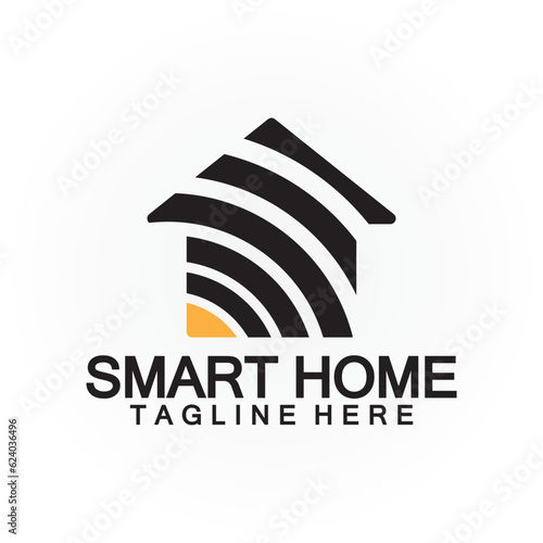 Smart Home Tech  signal wifi wireless Logo Vector design template
