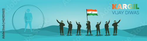 Kargil Victory Day Indian Army Victory in Kargil vector poster