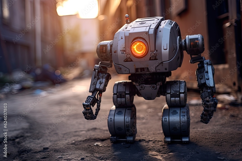 Ai, military robot patrol. Generative Ai Ai, military robot patrol. Generative Ai