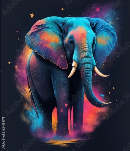 DreamShaper_v5_the_elephant_Side_view_King_Leo_Nebulosa_Galaxy_