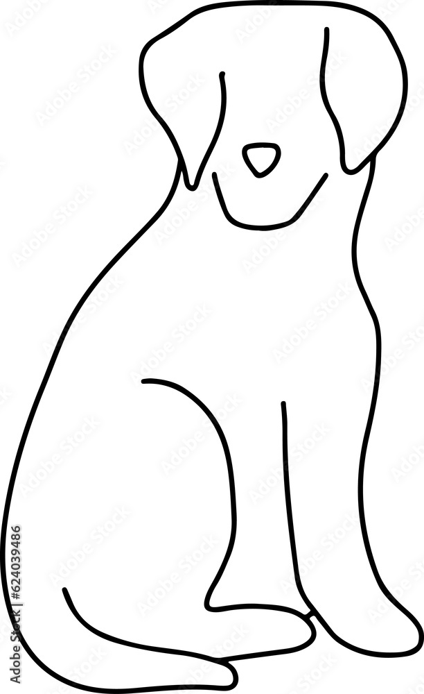 Obraz premium Cats and dogs doodle. Cute simple coloring page hime pets illustration