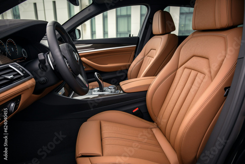 Design vehicle luxury dashboard car leather transportation transmission automobile headrest comfortable modern expensive concept © SHOTPRIME STUDIO