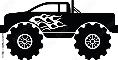 monster truck svg vector cutfile for cricut and silhouettte alone with png and jpg  photo
