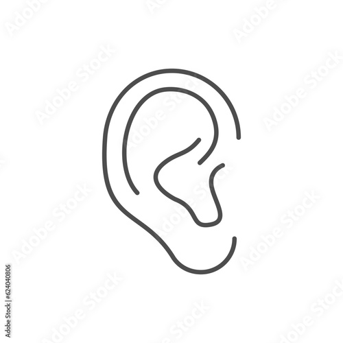 Human ear line outline icon