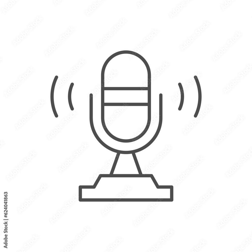 Retro microphone line outline icon Retro microphone line outline icon