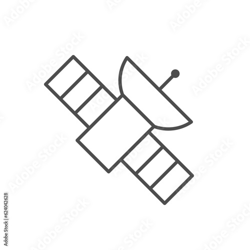 Space satellite line outline icon