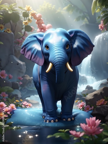 elephant in the water