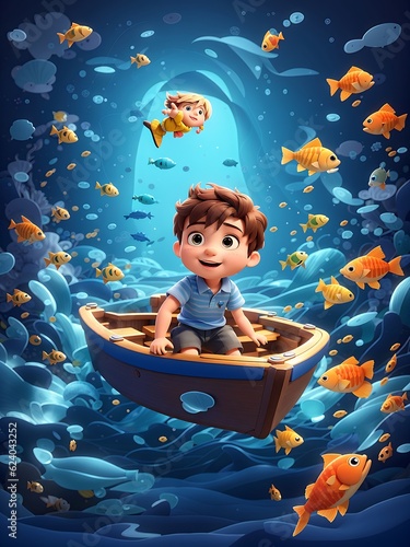 child in the sea
