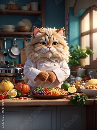 cat in a kitchen