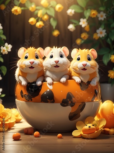 three hamster