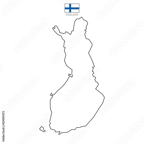 Finland map background. Finland map isolated on white background with flag. Vector illustration map europe