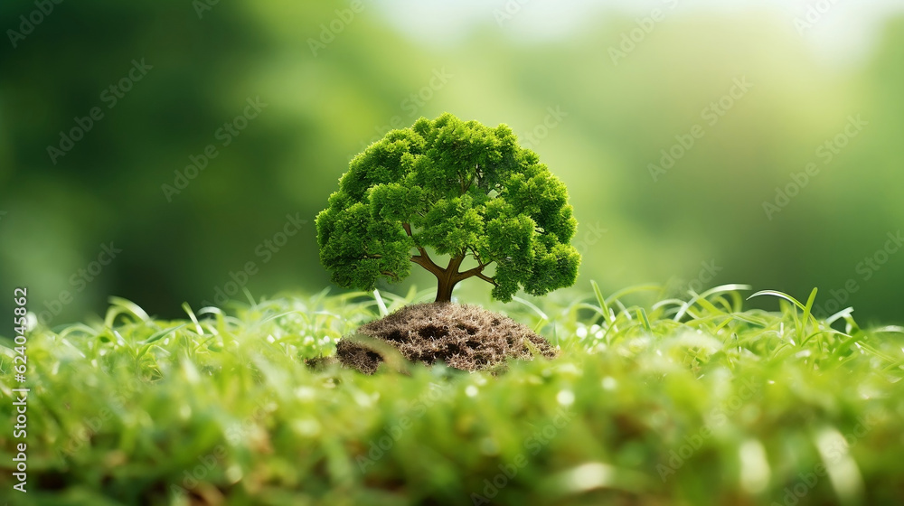 CO2 reducing icon with tree on greenery background for decrease CO2 , carbon footprint and carbon credit to limit global warming from climate change, Bio Circular Green Economy concept, Generative Ai CO2 reducing icon with tree on greenery background for decrease CO2 , carbon footprint and carbon credit to limit global warming from climate change, Bio Circular Green Economy concept, Generative Ai