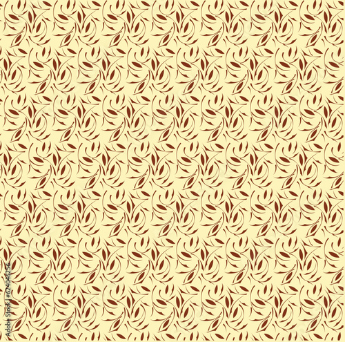 Abstract background floral pattern in yellow and brown colors. Vector image.
