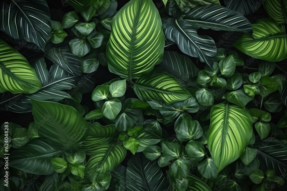 tree nature background palm botanical jungle green forest tropical colourful leaf. Generative AI. tree nature background palm botanical jungle green forest tropical colourful leaf. Generative AI.