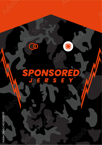 Mockup background for sports jersey black orange abstract army