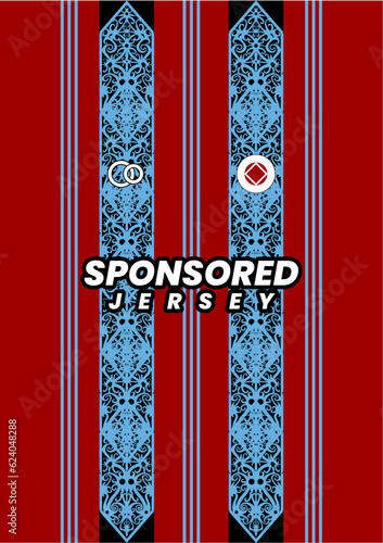 Mockup background for sports jersey maroon blue abstract batic patern