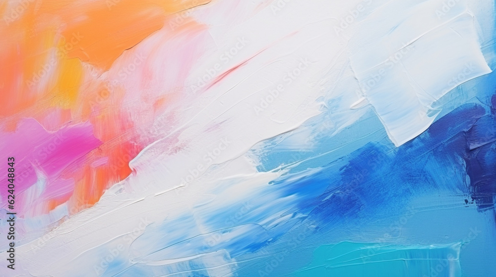 Obraz premium Bold brushstrokes in a vibrant abstract composition, colorful art, multicolored oil art texture pictures Generative AI