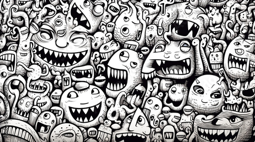 Full of monsters  doodling  drawn by heavy marker