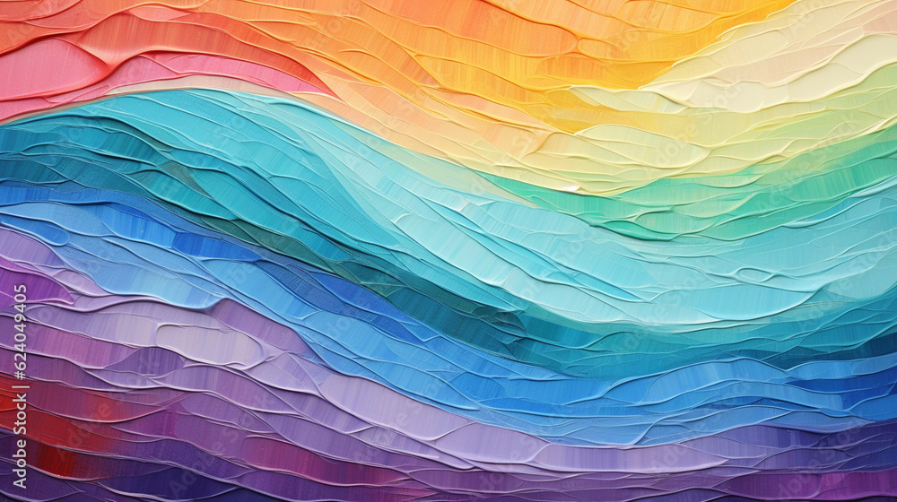 Multi-layered and textured abstract waves, colorful art, multicolored oil art texture pictures Generative AI Multi-layered and textured abstract waves, colorful art, multicolored oil art texture pictures Generative AI