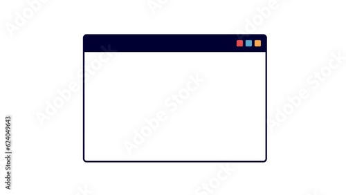 Blank pop up window isolated on white and green screen background