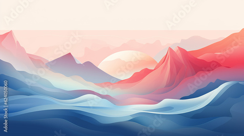 Captivating Vector of Stylized Abstract Mountain Range - HD Wallpaper Background