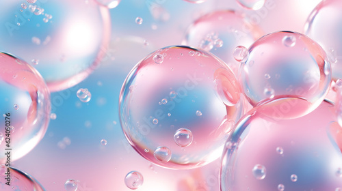 Translucent soap bubbles background.