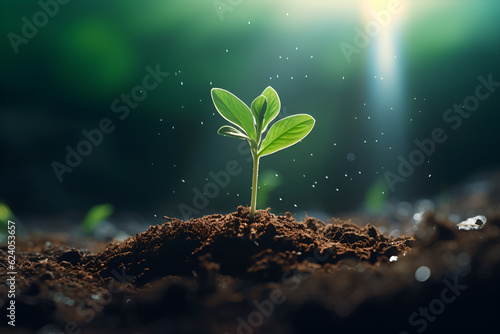 plant in the soil. Generative AI.