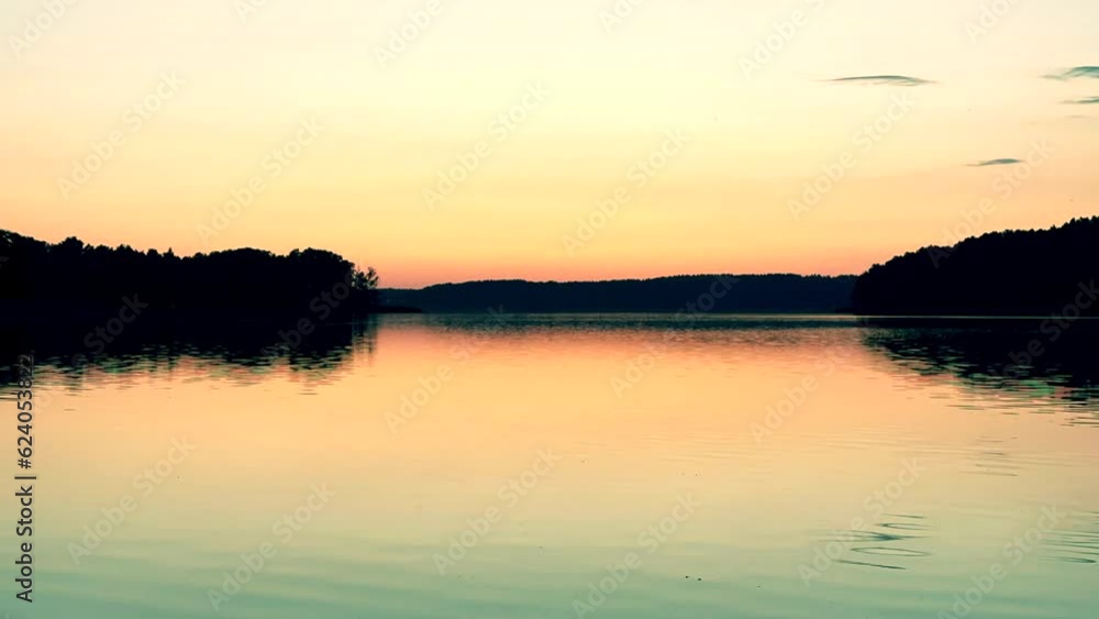 Sunset over lake. Time Lapse Sunset over lake. Time Lapse