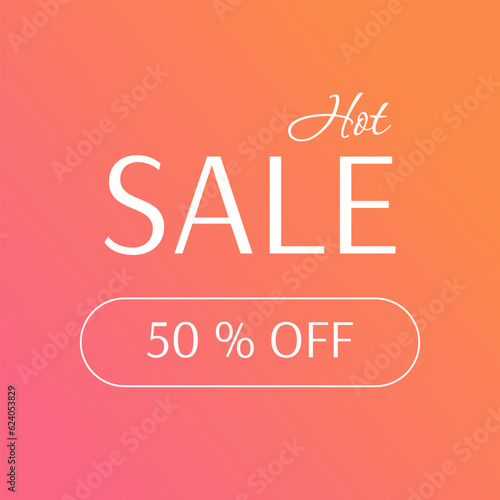 Vector concise banner in warm colors for summer sale. All elements are isolated from each other and are easily editable.
