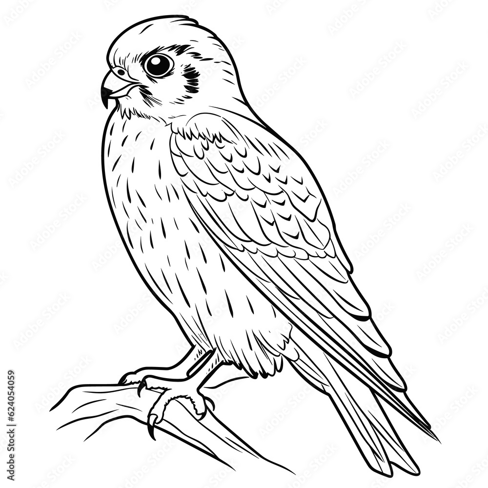Obraz premium Kestrel coloring pages Png animals