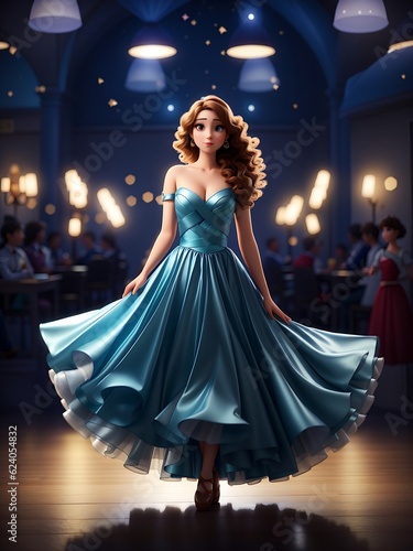 woman in a dress in the night