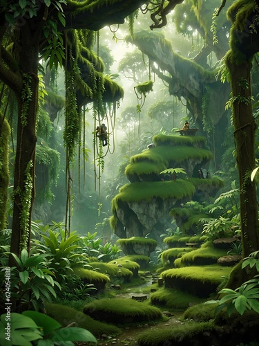 tropical forest in the morning