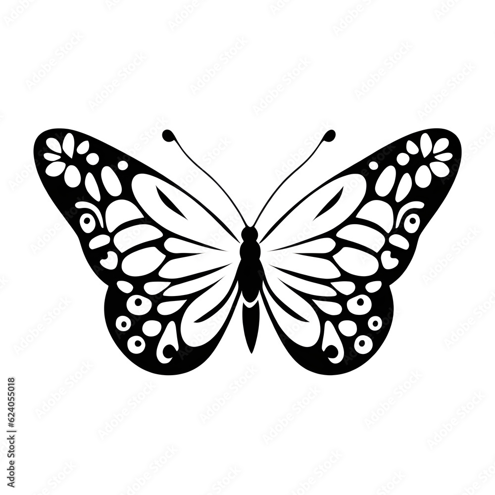 butterfly isolated on white, generative ai